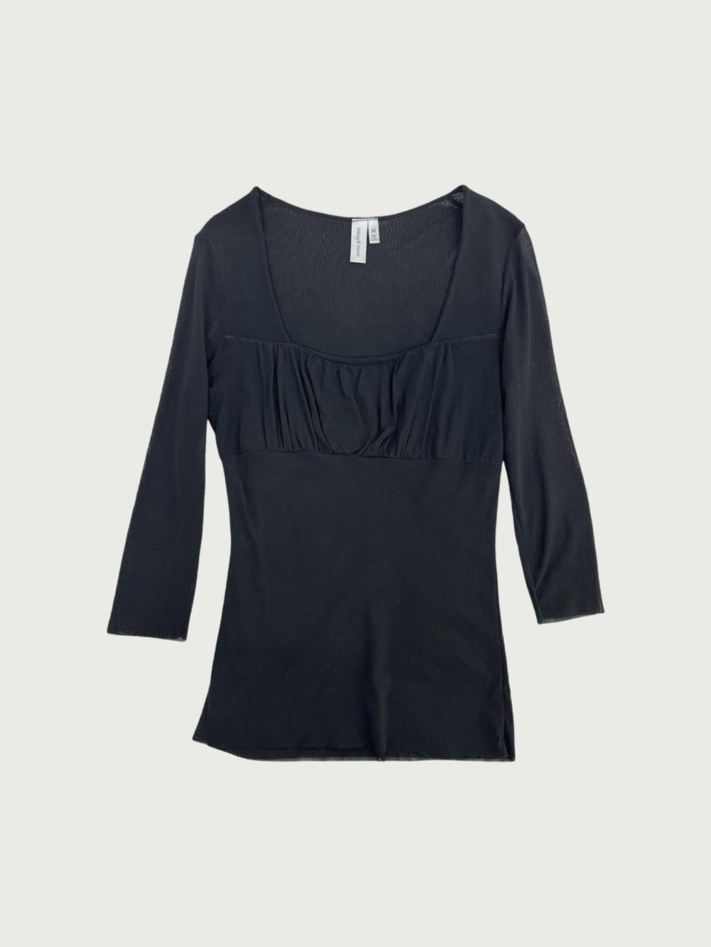 Square Neck Mesh Babydoll Top
